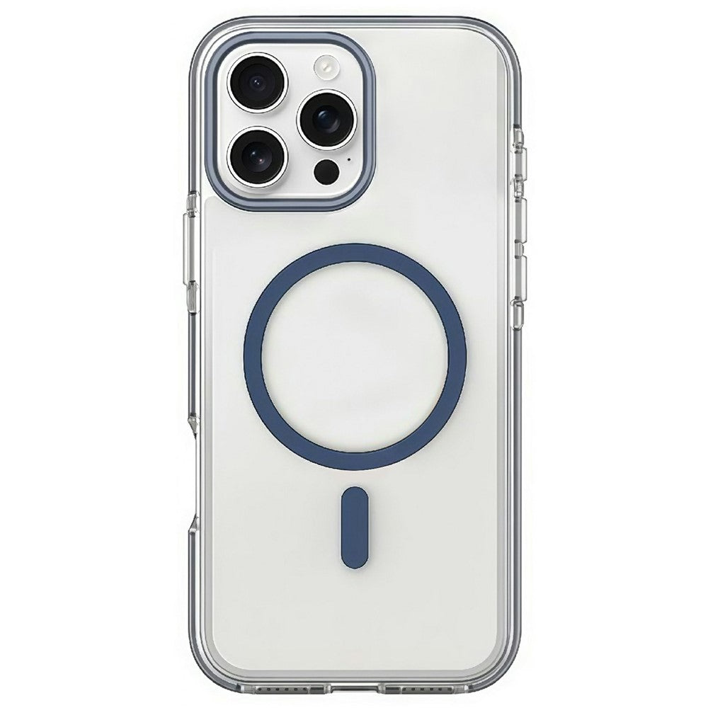 For iPhone 16 Pro Magnetic Case Clear PC TPU TPE Shockproof Cover Compatible with MagSafe