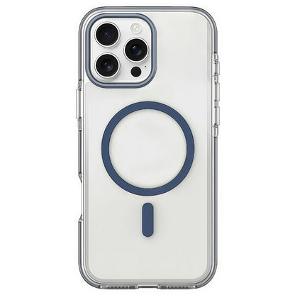 For iPhone 16 Pro Magnetic Case Clear PC TPU TPE Shockproof Cover Compatible with MagSafe