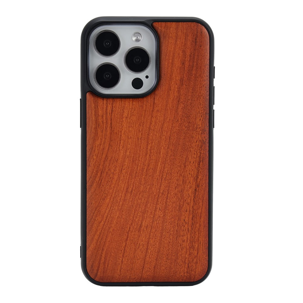For iPhone 15 Pro Max Magnetic Case Wood + PC + TPU Shockproof Protective Phone Cover