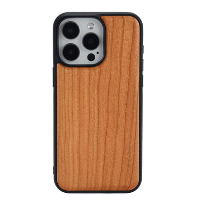 For iPhone 15 Pro Magnetic Case Wood + PC + TPU Shockproof Protective Phone Cover