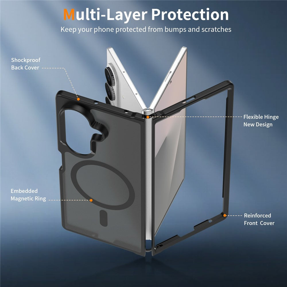 For Samsung Galaxy Z Fold8 Ultra Magnetic Case TPU Frame Acrylic Back Phone Cover Skin Touch