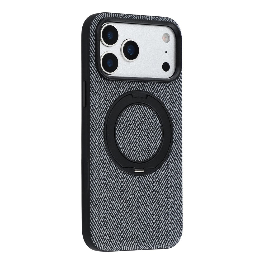 X-LEVEL for iPhone 17 Pro Max Magnetic Case Rotating Kickstand Fabric Textured Leather + PC + TPU Phone Cover