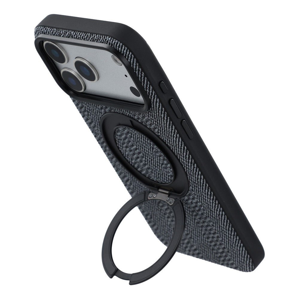 X-LEVEL for iPhone 17 Pro Max Magnetic Case Rotating Kickstand Fabric Textured Leather + PC + TPU Phone Cover