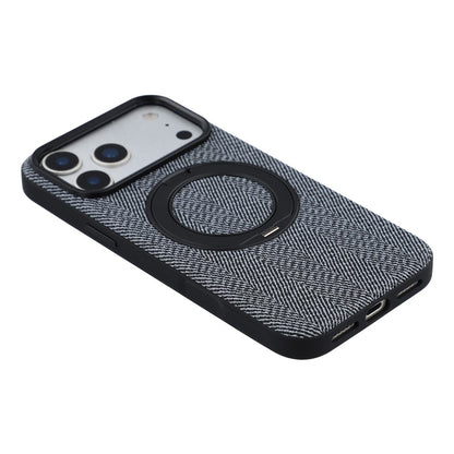 X-LEVEL for iPhone 17 Pro Max Magnetic Case Rotating Kickstand Fabric Textured Leather + PC + TPU Phone Cover
