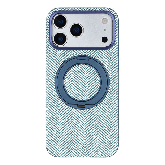X-LEVEL for iPhone 17 Pro Max Magnetic Case Rotating Kickstand Fabric Textured Leather + PC + TPU Phone Cover