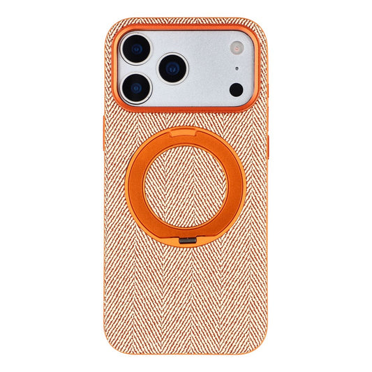 X-LEVEL for iPhone 17 Pro Magnetic Case Rotating Kickstand Fabric Textured Leather + PC + TPU Phone Cover
