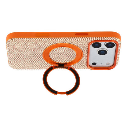 X-LEVEL for iPhone 17 Pro Magnetic Case Rotating Kickstand Fabric Textured Leather + PC + TPU Phone Cover