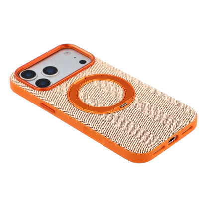 X-LEVEL for iPhone 17 Pro Magnetic Case Rotating Kickstand Fabric Textured Leather + PC + TPU Phone Cover