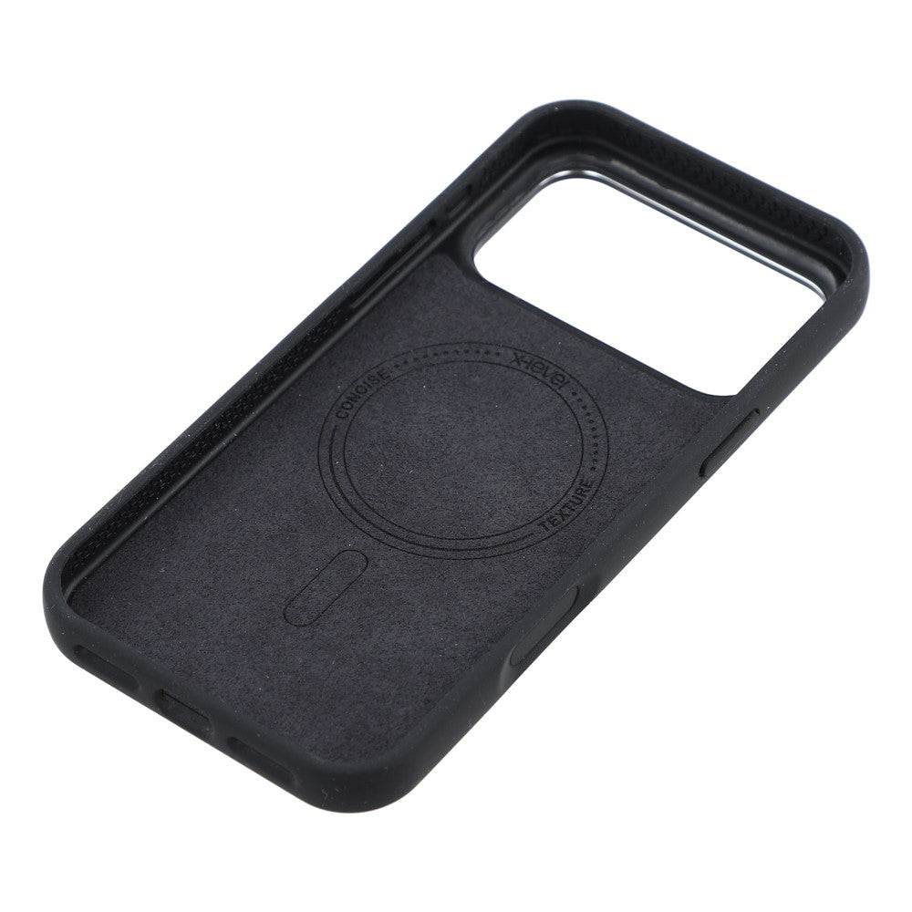 X-LEVEL for iPhone 17 Pro Max Magnetic Case Rotating Kickstand Silicone + Tech Fabric Scratch-Resistant Phone Cover