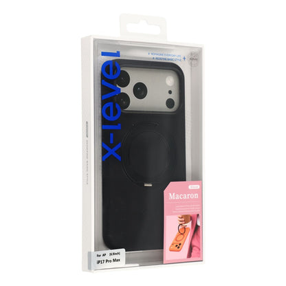 X-LEVEL for iPhone 17 Pro Max Magnetic Case Rotating Kickstand Silicone + Tech Fabric Scratch-Resistant Phone Cover
