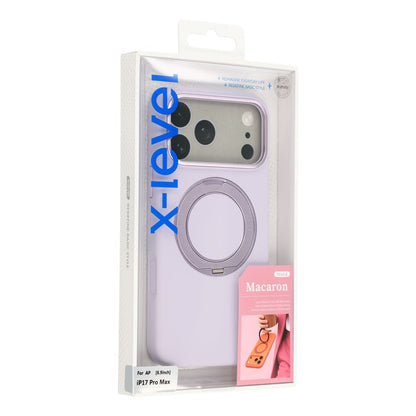 X-LEVEL for iPhone 17 Pro Magnetic Case Rotating Kickstand Silicone + Tech Fabric Scratch-Resistant Phone Cover