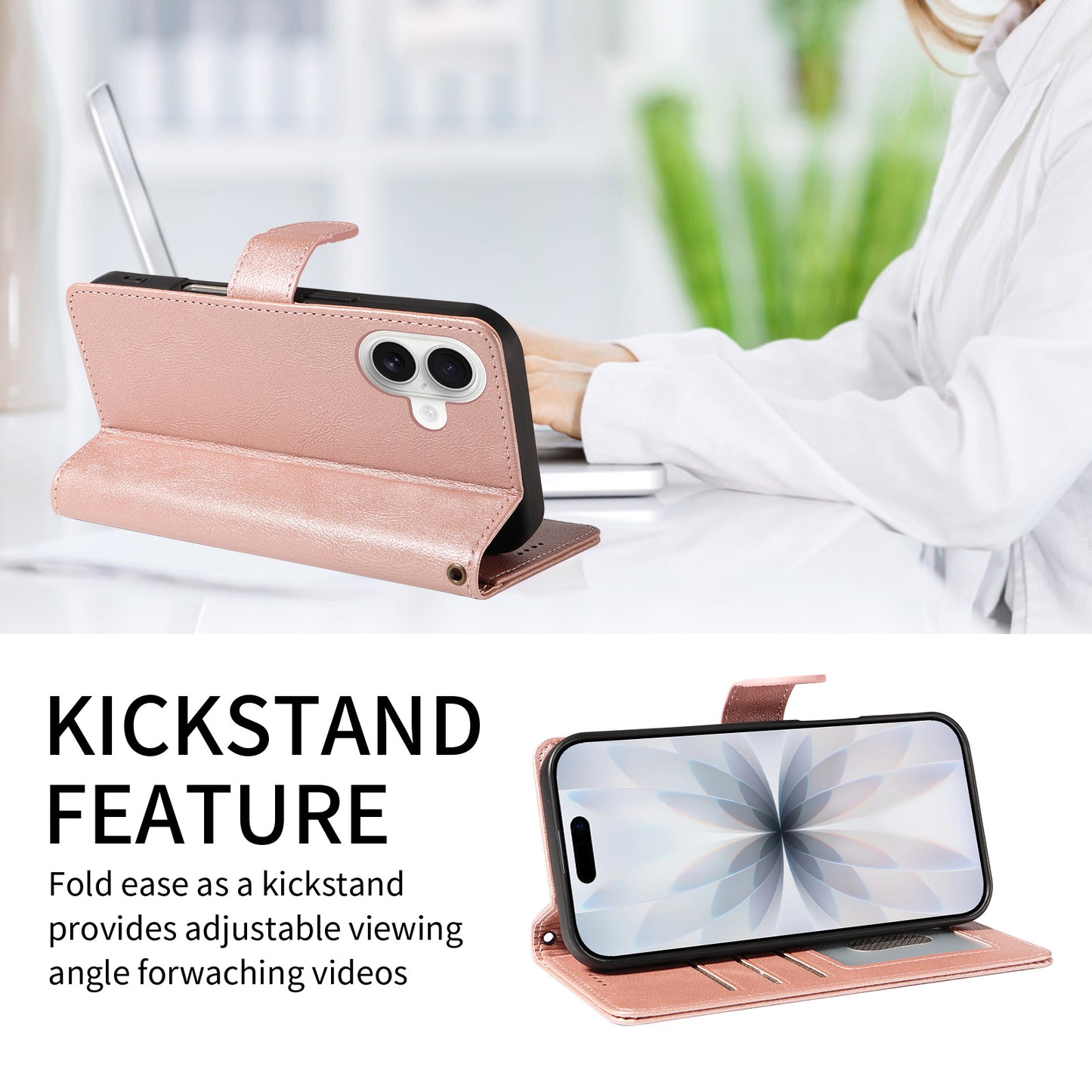 For iPhone 18 / iPhone 17 Case with Wrist Strap RFID Blocking Wallet Cowhide Texture Leather Phone Cover