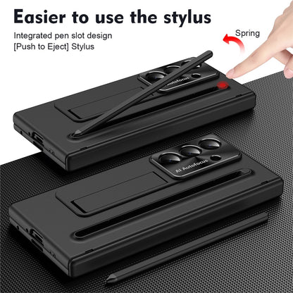 For Samsung Galaxy Z Fold8 Ultra Case Kickstand PC Cell Phone Cover with Screen Protector and Stylus Pen