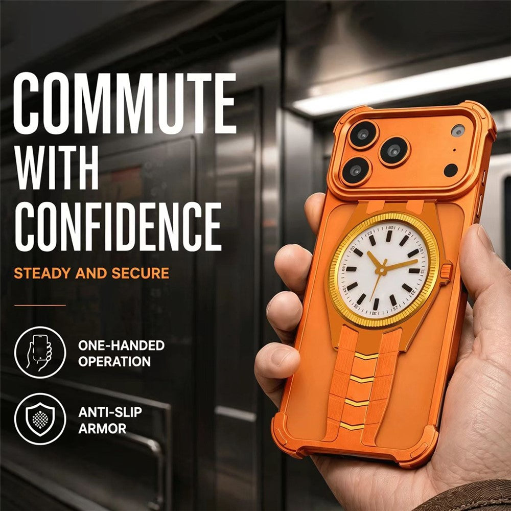 For iPhone 17 Pro Max Magnetic Case Creative Watch Design TPU + Alloy Frame Shockproof Phone Cover