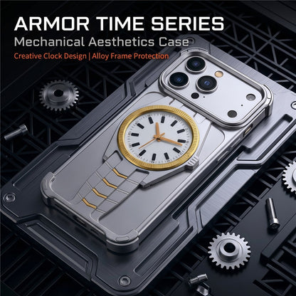For iPhone 17 Pro Max Magnetic Case Creative Watch Design TPU + Alloy Frame Shockproof Phone Cover