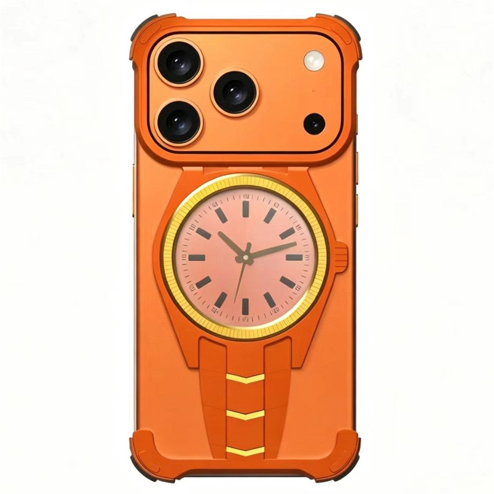 For iPhone 17 Pro Max Magnetic Case Creative Watch Design TPU + Alloy Frame Shockproof Phone Cover