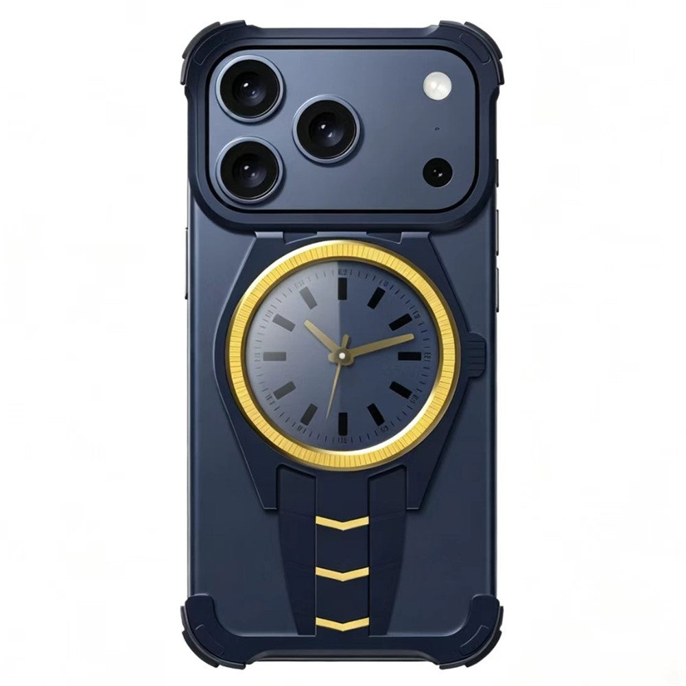 For iPhone 17 Pro Max Magnetic Case Creative Watch Design TPU + Alloy Frame Shockproof Phone Cover