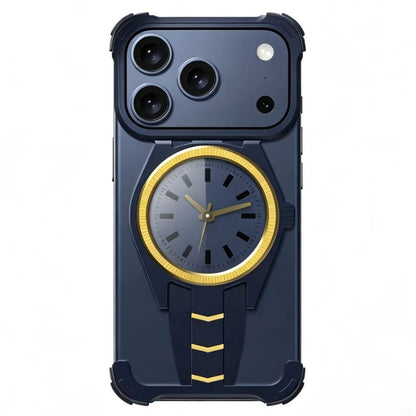 For iPhone 17 Pro Max Magnetic Case Creative Watch Design TPU + Alloy Frame Shockproof Phone Cover