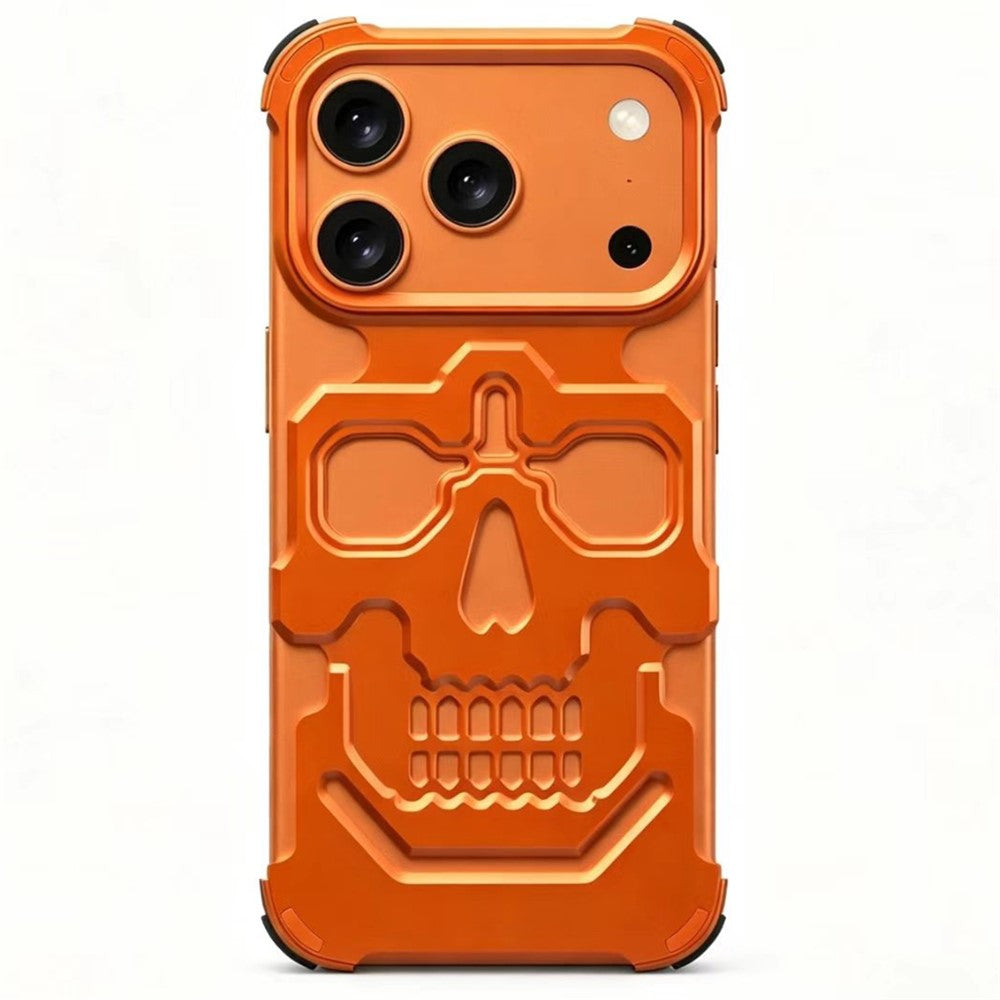 For iPhone 17 Pro Max Case Skull Armor Design Drop Protection Aluminum Alloy Hard Shell Cover