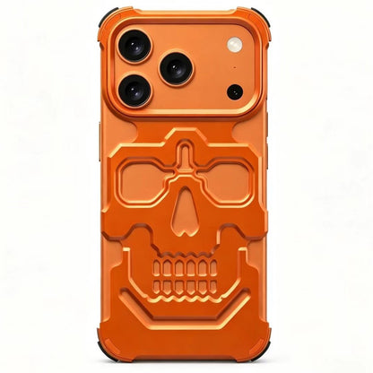 For iPhone 17 Pro Max Case Skull Armor Design Drop Protection Aluminum Alloy Hard Shell Cover