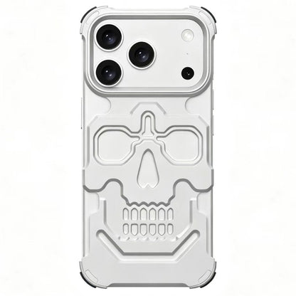For iPhone 17 Pro Max Case Skull Armor Design Drop Protection Aluminum Alloy Hard Shell Cover