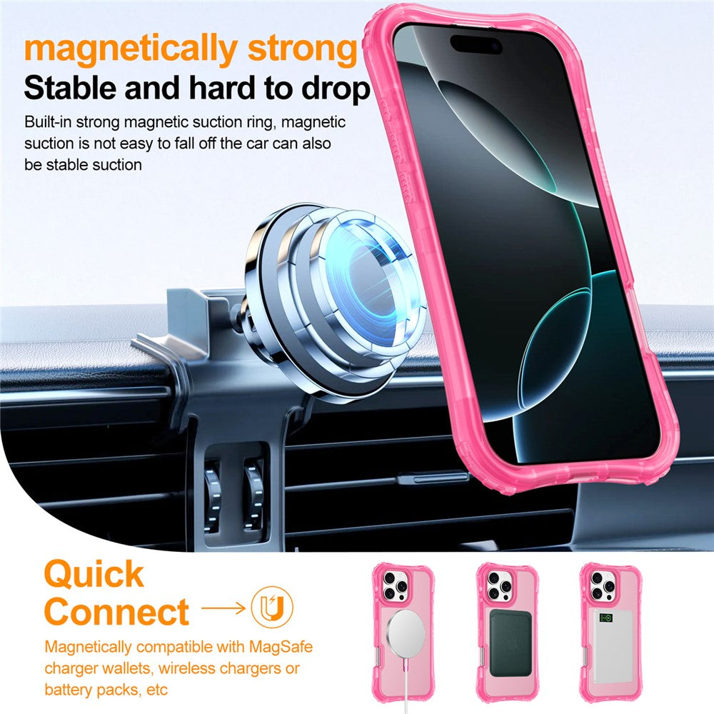 For iPhone 15 Pro Max Magnetic Phone Case Soft-touch 2-in-1 PC+TPU Shockproof Cover Compatible with MagSafe