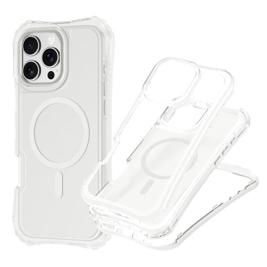 For iPhone 15 Plus / 14 Plus Magnetic Phone Case Soft-touch 2-in-1 PC+TPU Shockproof Cover Compatible with MagSafe