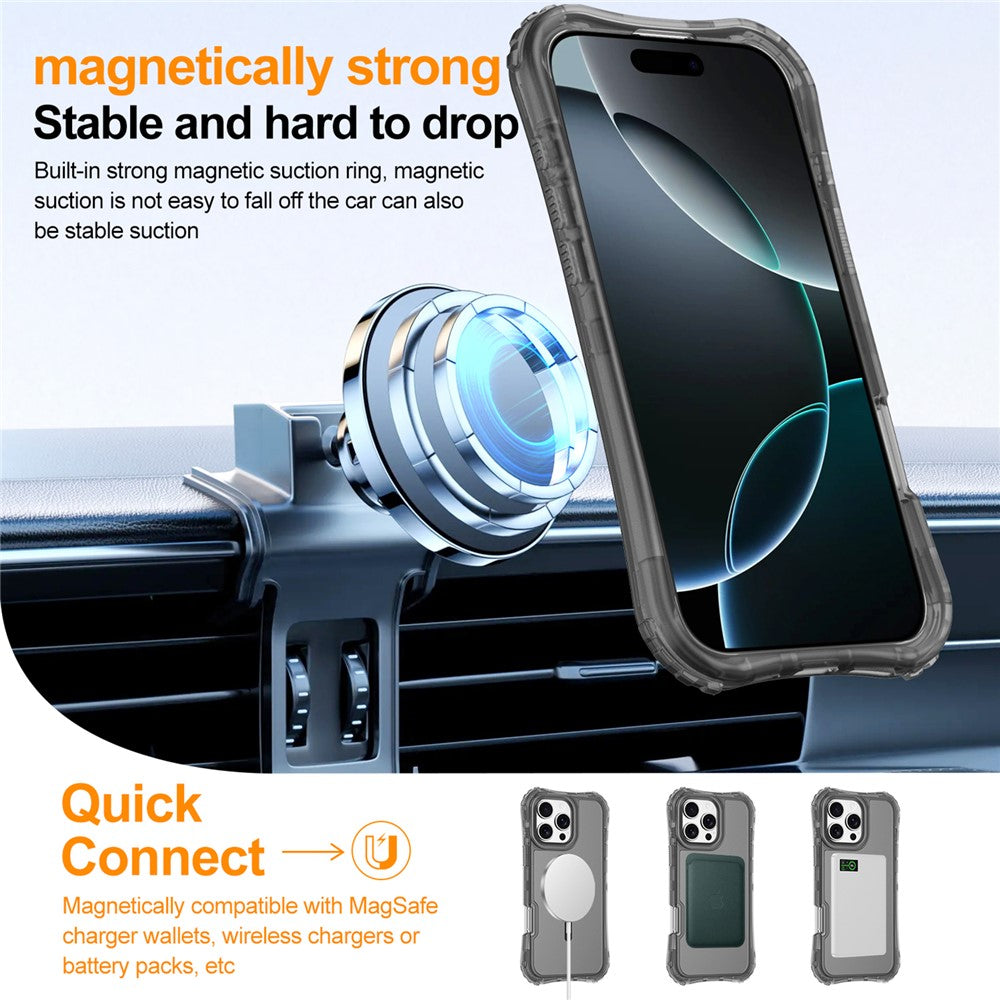 For iPhone 14 / 13 Magnetic Phone Case Soft-touch 2-in-1 PC+TPU Shockproof Cover Compatible with MagSafe