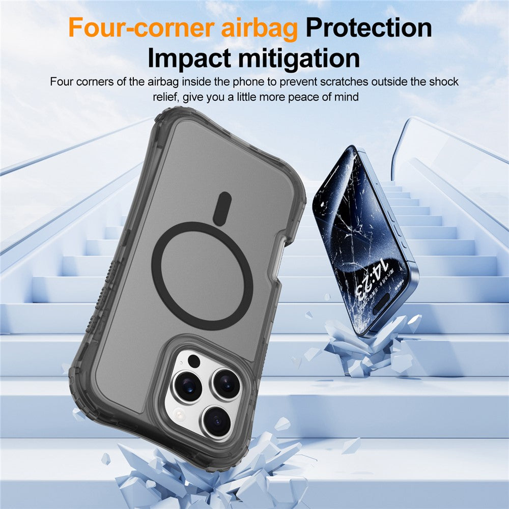 For iPhone 14 / 13 Magnetic Phone Case Soft-touch 2-in-1 PC+TPU Shockproof Cover Compatible with MagSafe