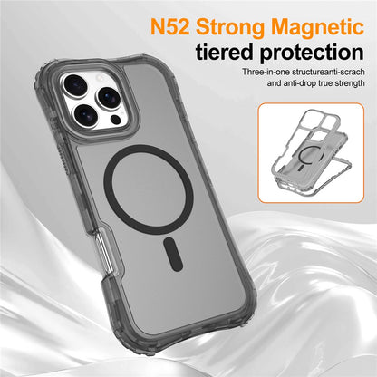 For iPhone 14 / 13 Magnetic Phone Case Soft-touch 2-in-1 PC+TPU Shockproof Cover Compatible with MagSafe