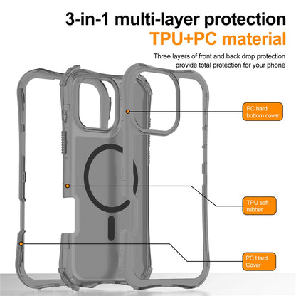 For iPhone 14 / 13 Magnetic Phone Case Soft-touch 2-in-1 PC+TPU Shockproof Cover Compatible with MagSafe