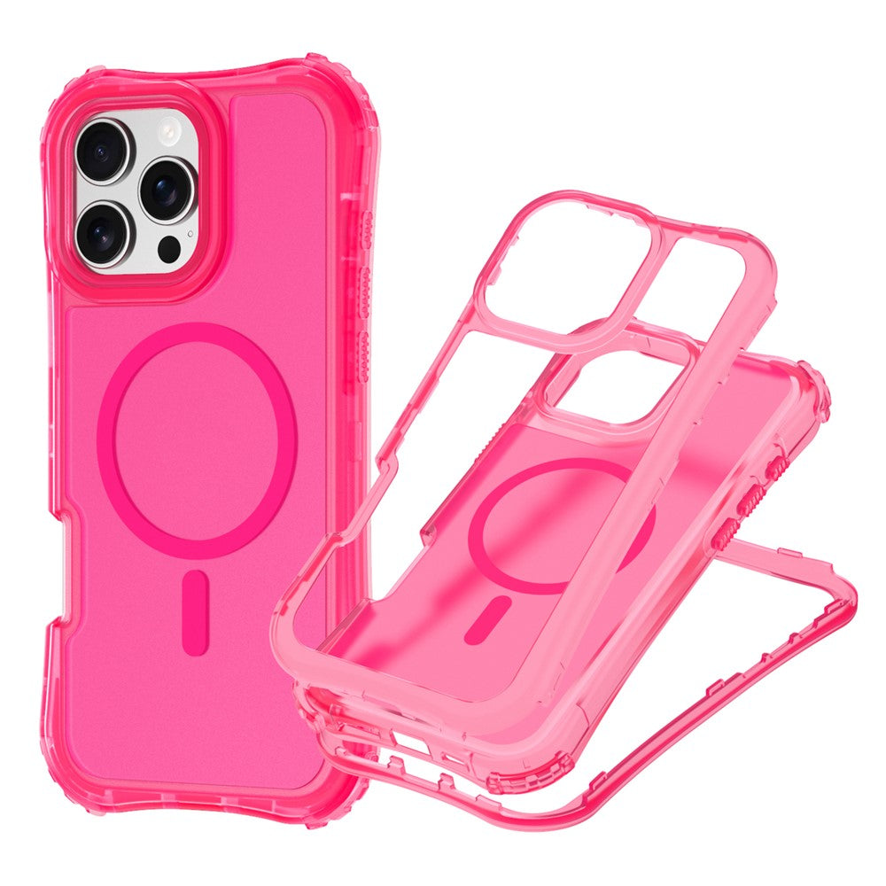 For iPhone 14 / 13 Magnetic Phone Case Soft-touch 2-in-1 PC+TPU Shockproof Cover Compatible with MagSafe