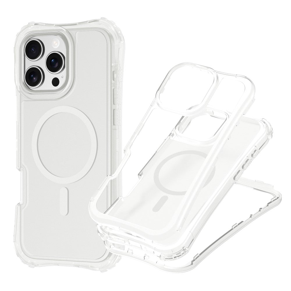 For iPhone 14 / 13 Magnetic Phone Case Soft-touch 2-in-1 PC+TPU Shockproof Cover Compatible with MagSafe