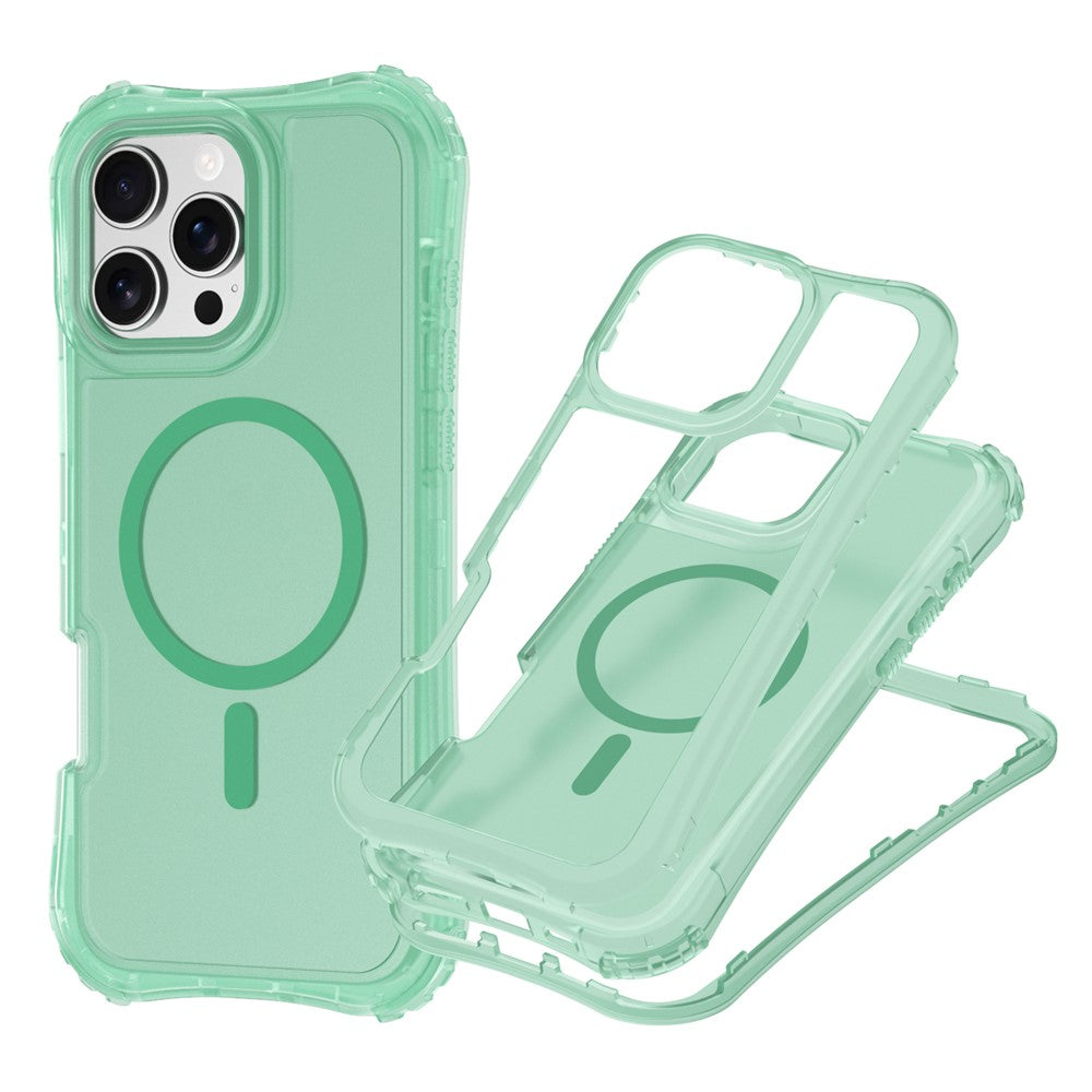 For iPhone 14 / 13 Magnetic Phone Case Soft-touch 2-in-1 PC+TPU Shockproof Cover Compatible with MagSafe
