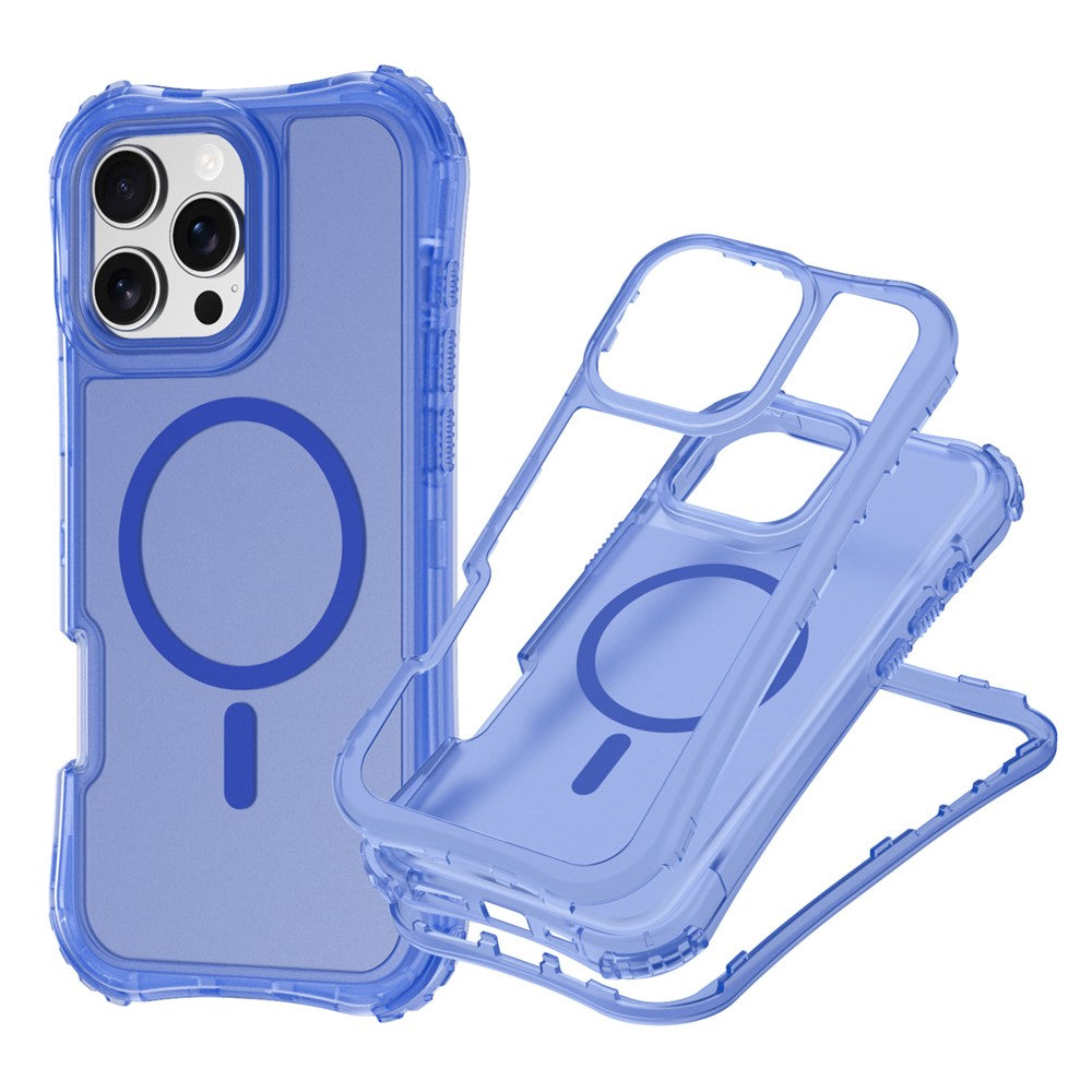 For iPhone 14 / 13 Magnetic Phone Case Soft-touch 2-in-1 PC+TPU Shockproof Cover Compatible with MagSafe