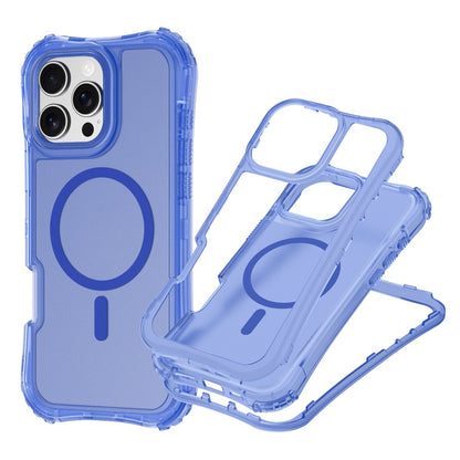 For iPhone 14 / 13 Magnetic Phone Case Soft-touch 2-in-1 PC+TPU Shockproof Cover Compatible with MagSafe