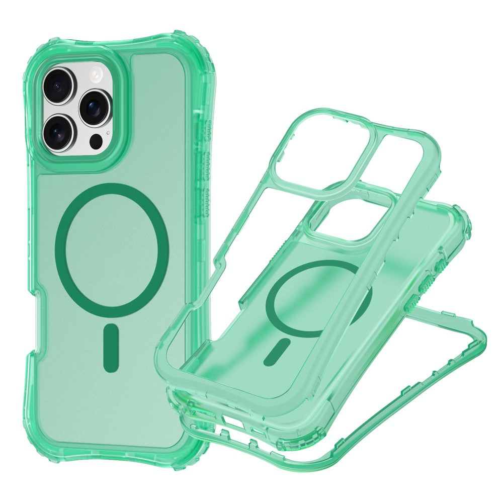 For iPhone 14 / 13 Magnetic Phone Case Soft-touch 2-in-1 PC+TPU Shockproof Cover Compatible with MagSafe
