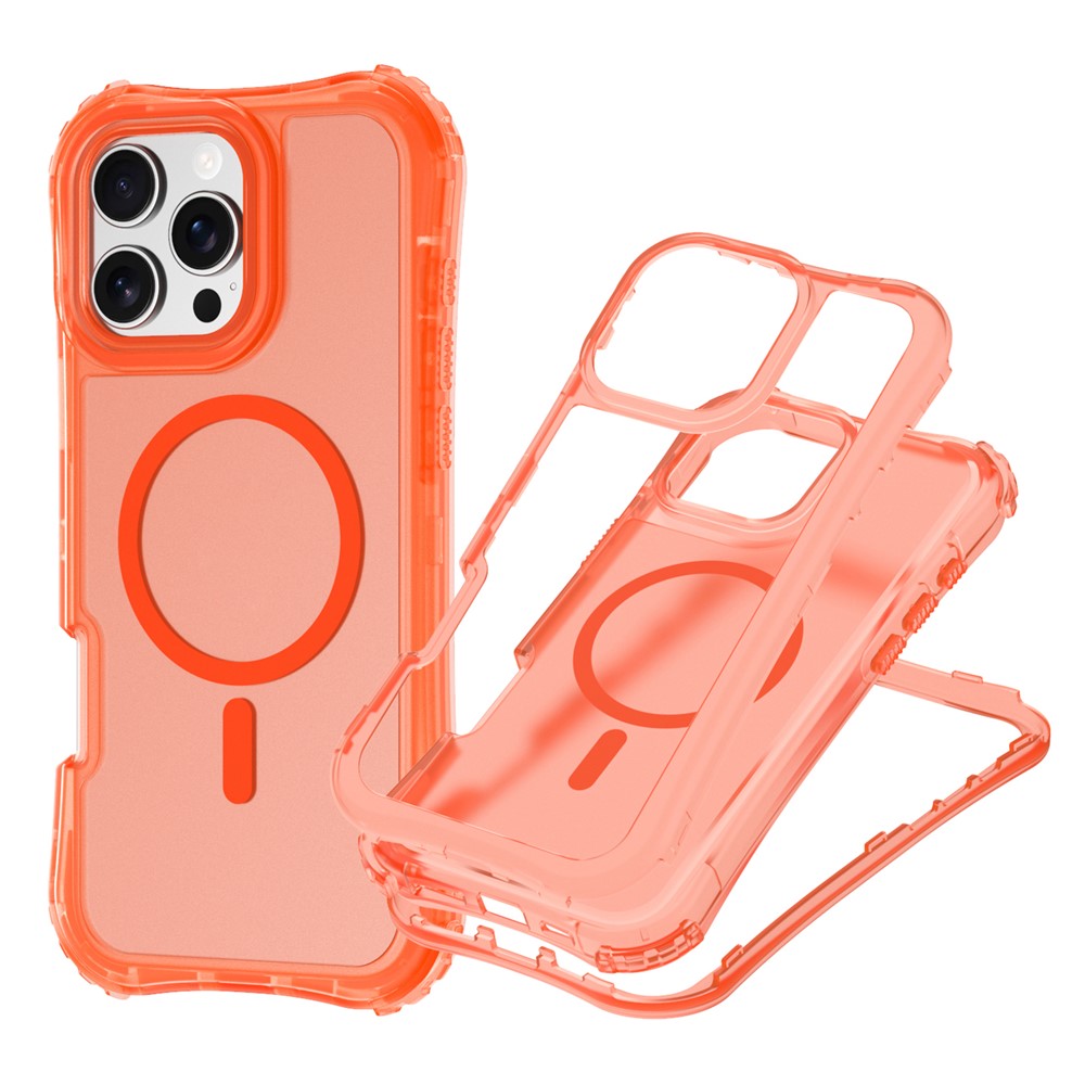 For iPhone 14 / 13 Magnetic Phone Case Soft-touch 2-in-1 PC+TPU Shockproof Cover Compatible with MagSafe