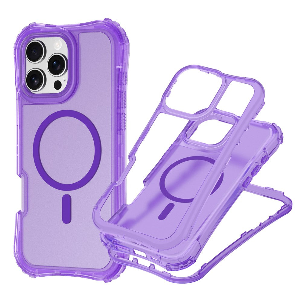 For iPhone 14 / 13 Magnetic Phone Case Soft-touch 2-in-1 PC+TPU Shockproof Cover Compatible with MagSafe