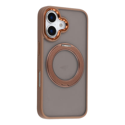 For iPhone 17 Case Rotating Kickstand TPU + PC Anti-slip Matte Phone Back Cover