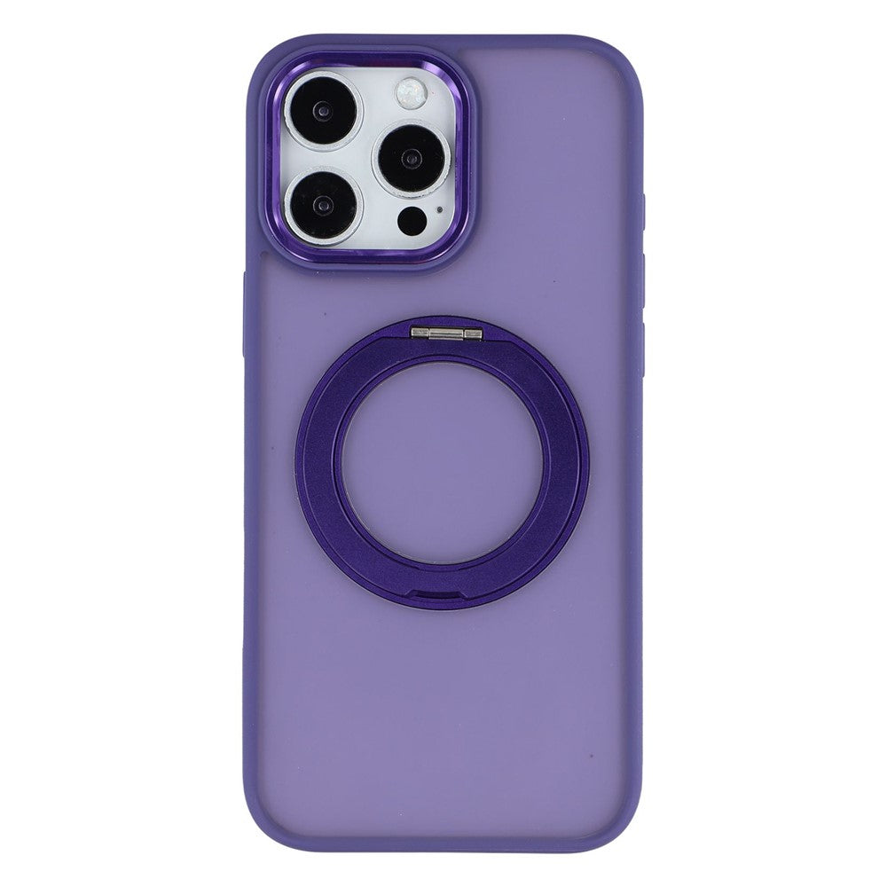 For iPhone 16 Pro Case Rotating Kickstand TPU + PC Anti-slip Matte Phone Back Cover