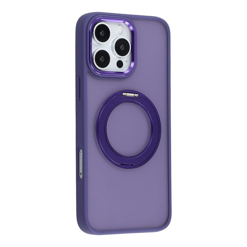 For iPhone 16 Pro Case Rotating Kickstand TPU + PC Anti-slip Matte Phone Back Cover