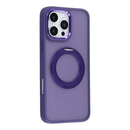 For iPhone 16 Pro Case Rotating Kickstand TPU + PC Anti-slip Matte Phone Back Cover