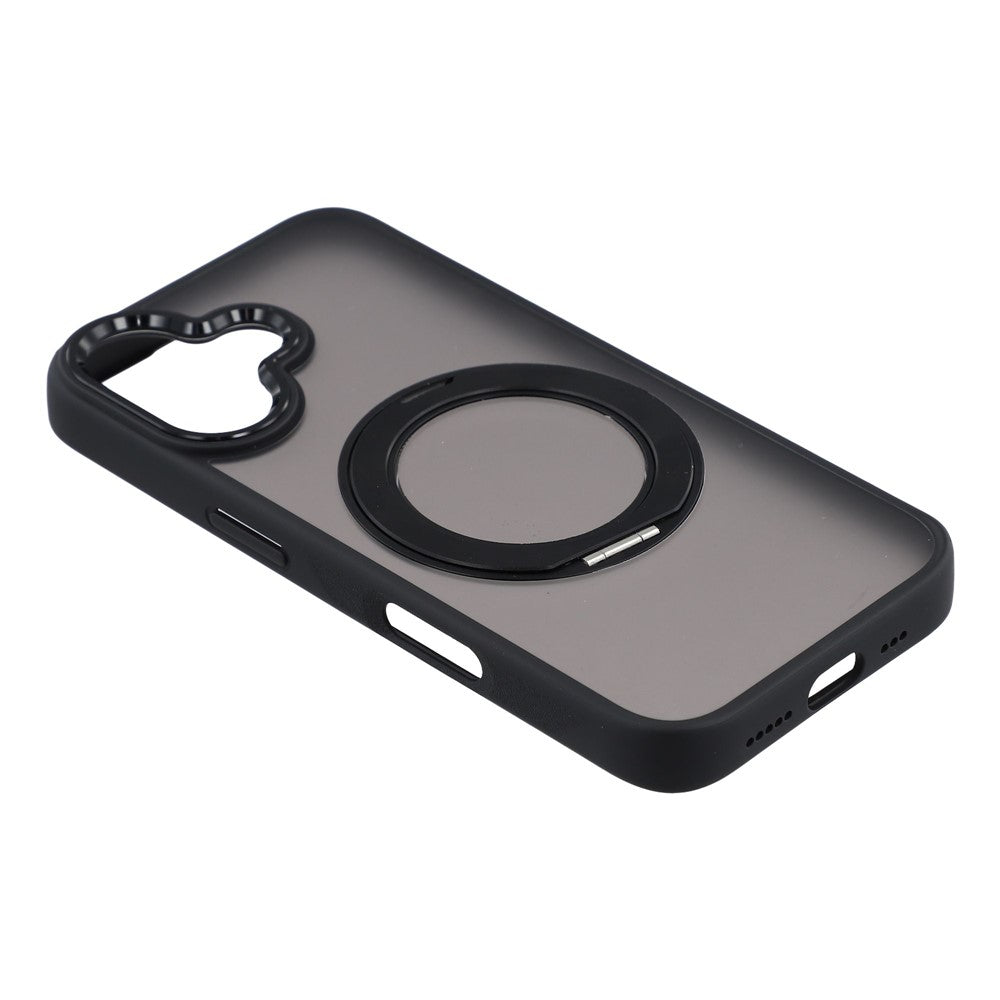 For iPhone 16 Case Rotating Kickstand TPU + PC Anti-slip Matte Phone Back Cover