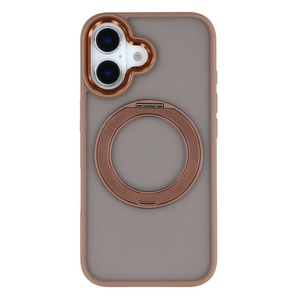 For iPhone 16 Case Rotating Kickstand TPU + PC Anti-slip Matte Phone Back Cover