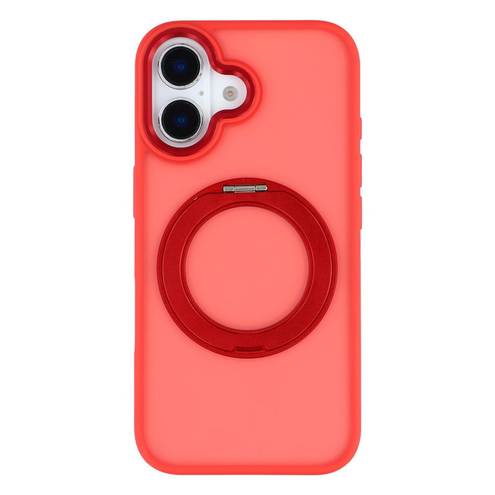 For iPhone 16 Case Rotating Kickstand TPU + PC Anti-slip Matte Phone Back Cover
