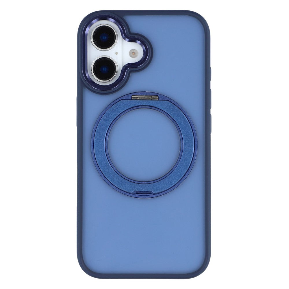 For iPhone 16 Case Rotating Kickstand TPU + PC Anti-slip Matte Phone Back Cover