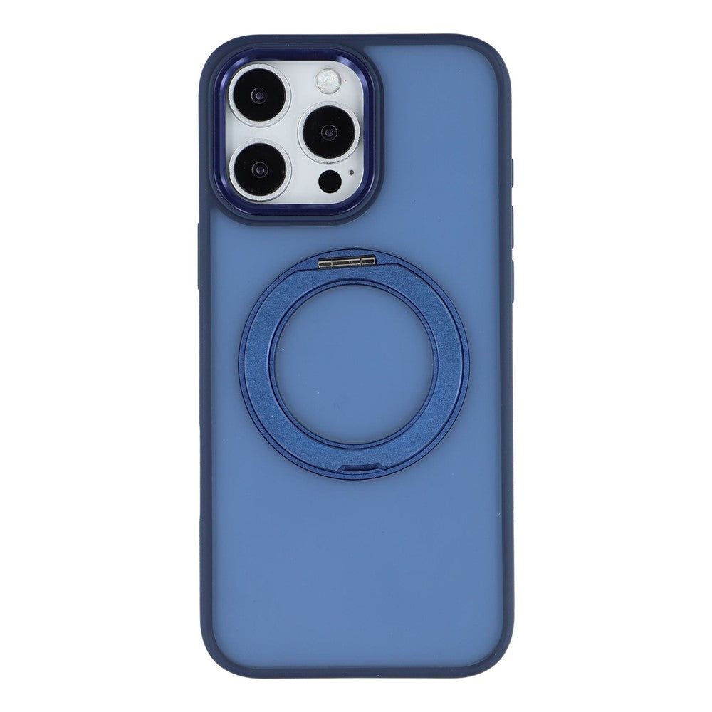 For iPhone 15 Pro Max Case Rotating Kickstand TPU + PC Anti-slip Matte Phone Back Cover