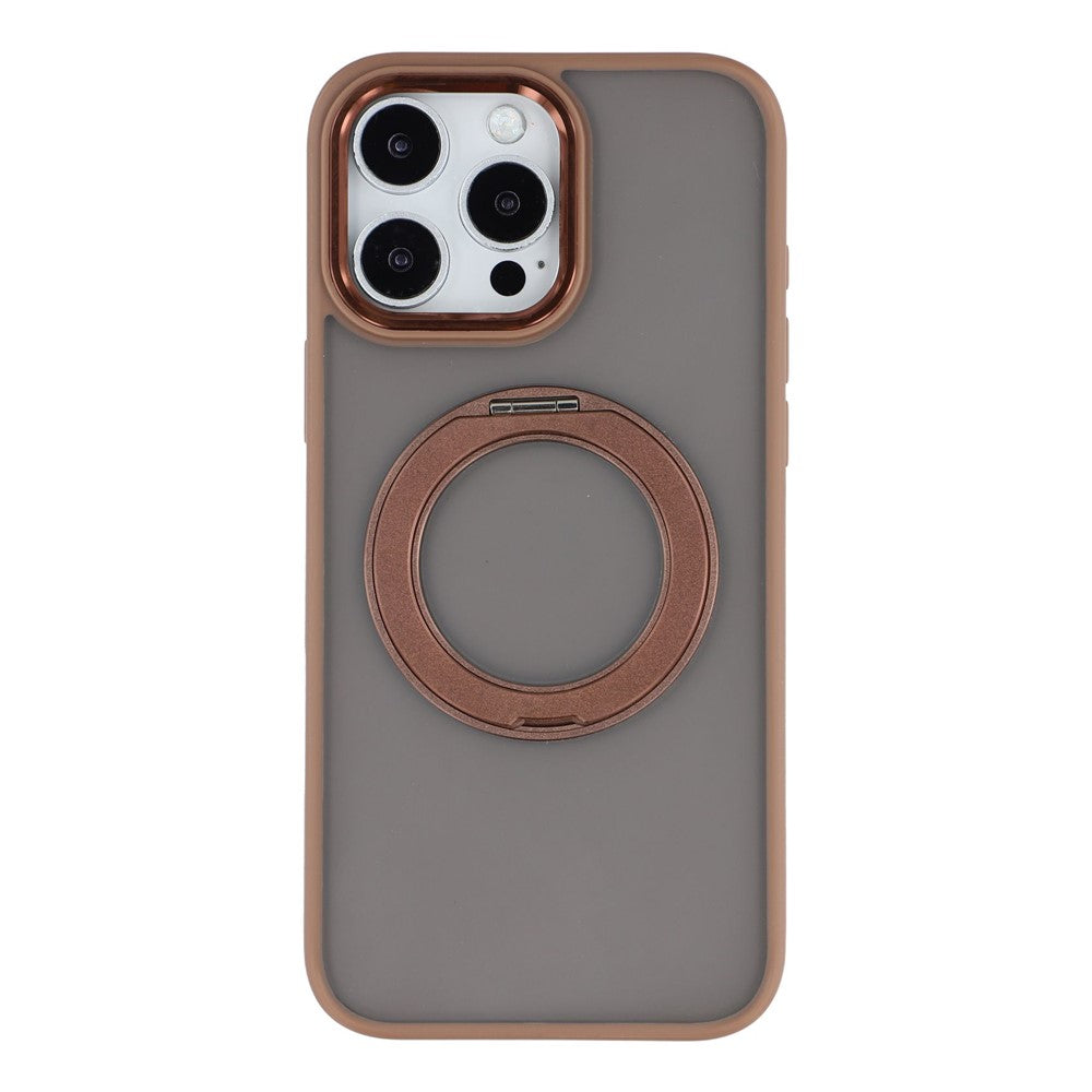 For iPhone 15 Pro Max Case Rotating Kickstand TPU + PC Anti-slip Matte Phone Back Cover
