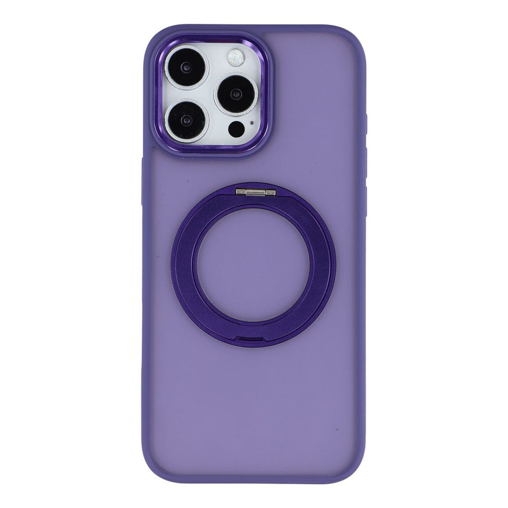 For iPhone 15 Pro Case Rotating Kickstand TPU + PC Anti-slip Matte Phone Back Cover